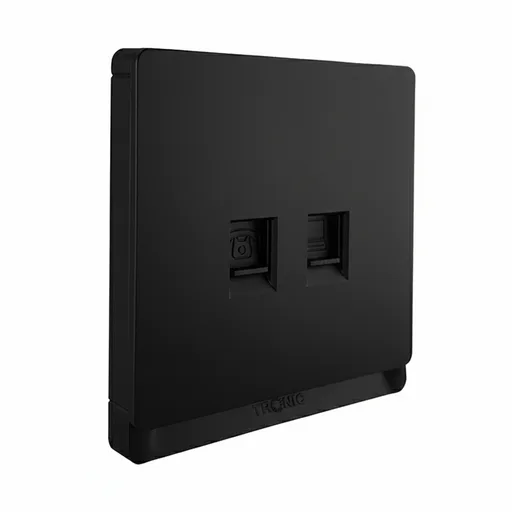 Tronic PC and Telephone Socket - Black