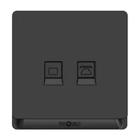 Tronic PC and Telephone Socket - Black