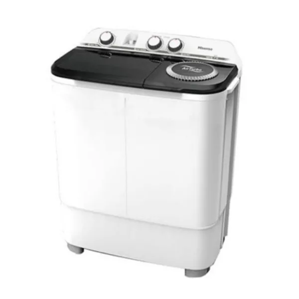 Hisense Washing Machine 8kg Manual, Twin Tub, Rust Proof, Plastic Body, Low Noise, White WSXL801