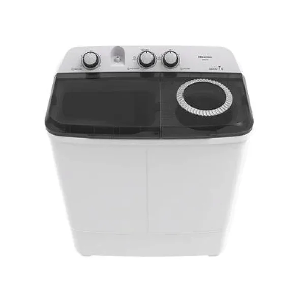 Hisense Washing Machine 8kg Manual, Twin Tub, Rust Proof, Plastic Body, Low Noise, White WSXL801