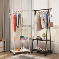 Moveable Standing Cloth Rack Telescopic Design With Wheels - JHC2330L