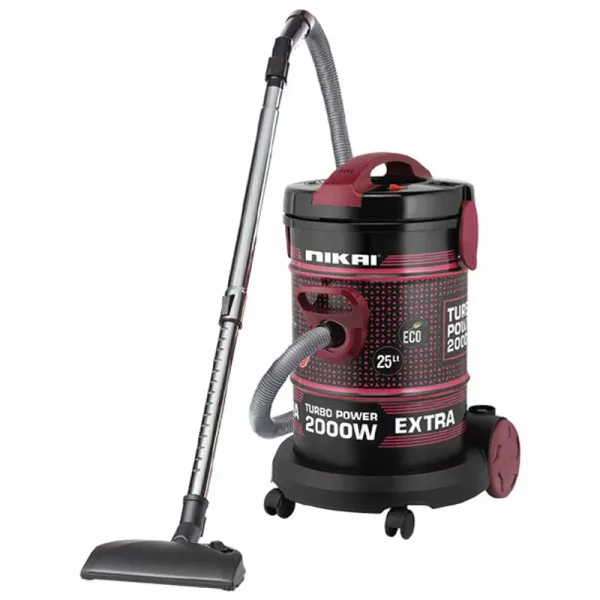 Nikai Vacuum Cleaner 25l Drum with Blower Function 2000w NVC350T Metal Telescopic Tube Large Tank Capacity Rotatable Wheels With Sponge Filter