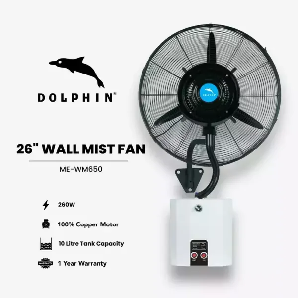 Dolphin Wall Fan 26" Mist Fan ME-WM650