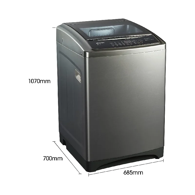 Hisense Washing Machine 8kg Top Load, Automatic with Wash & Rinse, Titanium Silver WT1D8021UT