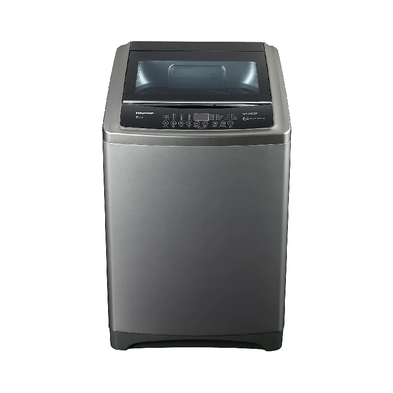 Hisense Washing Machine 8kg Top Load, Automatic with Wash & Rinse, Titanium Silver WT1D8021UT