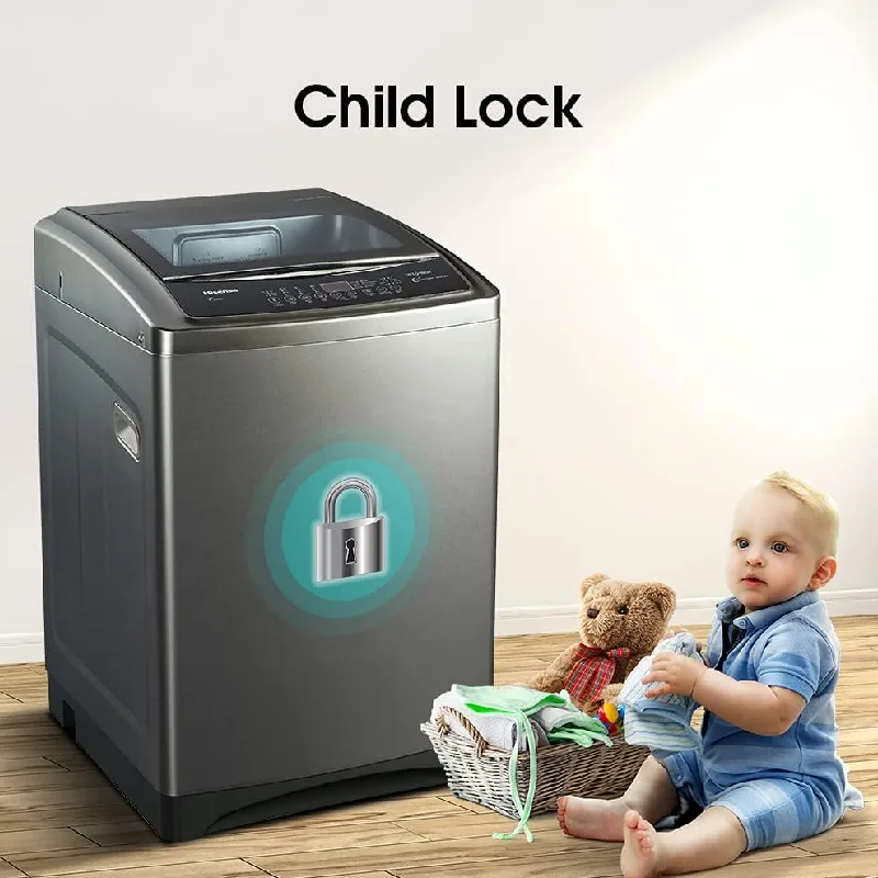 Hisense Washing Machine 8kg Top Load, Automatic with Wash & Rinse, Titanium Silver WT1D8021UT