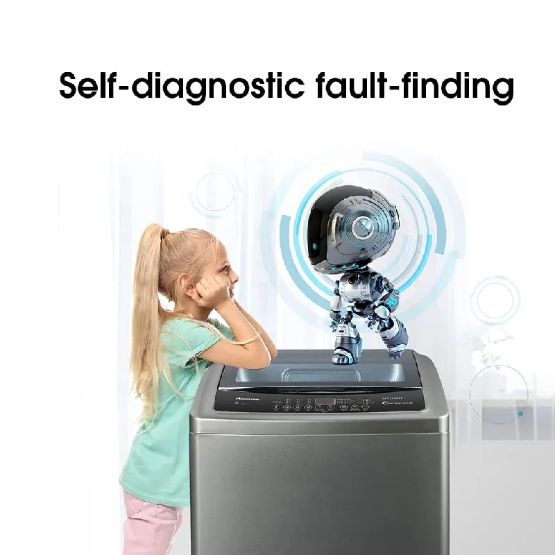 Hisense Washing Machine 8kg Top Load, Automatic with Wash & Rinse, Titanium Silver WT1D8021UT