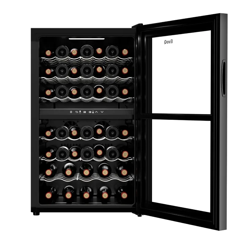 EvoQ Compressor Wine Cooler 43 Bottles , 220 - 240V/50Hz/65W - BS Plug, R600a Refrigerant, Fan Cooling and Auto Defrost - EWC - 43BT