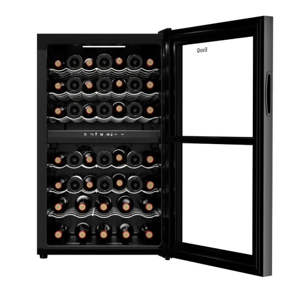 EvoQ Compressor Wine Cooler 43 Bottles , 220 - 240V/50Hz/65W - BS Plug, R600a Refrigerant, Fan Cooling and Auto Defrost - EWC - 43BT