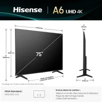 Hisense 75" 4K UHD Smart LED TV, Vidaa Smart OS, HDR, Wi-Fi & Bluetooth 75A6Q