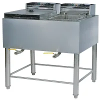 Commercial Electric Fryer 28L Vertical Double-Tank, Dual 4kW High-Power Floor Model Deep Fryer, Professional Stainless Steel Fryer WG-85