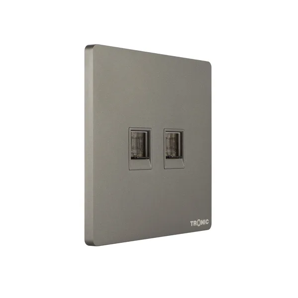 Tronic Grey - 2 Gang Data Socket