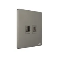 Tronic Grey - 2 Gang Data Socket