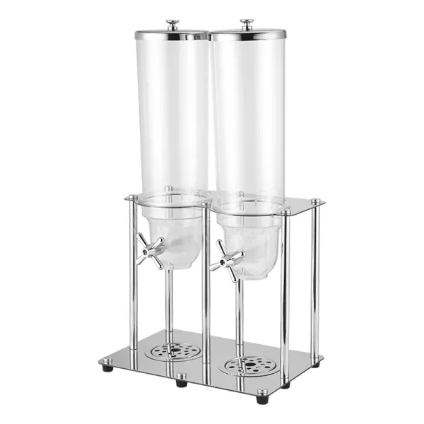 Commercial Electric Double Cereal Dispenser 7L (3.5L 2), Transparent PC Containers, Stainless Steel Base WG-SS7L