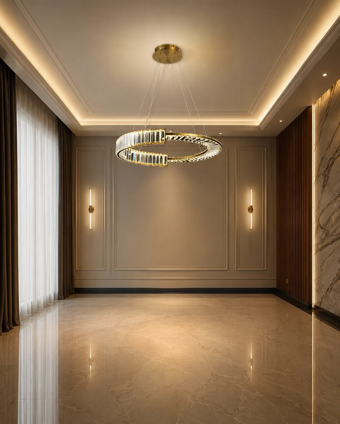 Tronic Modern Crystal Ring LED Pendant Light