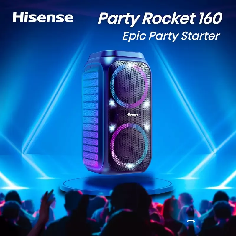 Hisense Party Speaker 160W with 12-hours battery life Portable IPX4 Bluetooth Party Rocket 160