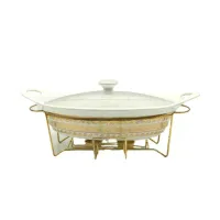 Nadstar Chafing Dish for Buffet Stoves Made of Ceramic Soup Pot Porcelain Food Serving 735-116