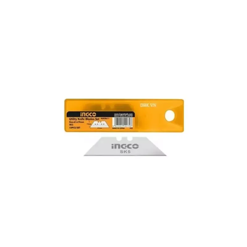 Ingco Utility Knife Blade 19x61mm 10pcs Set HUKB611