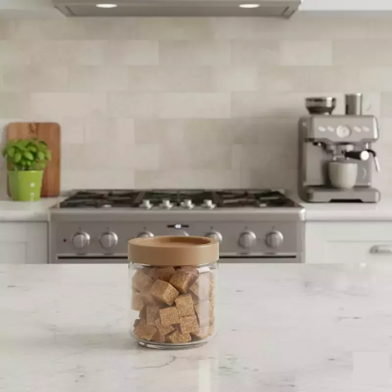 Ocean Pop Jar Stax Brown Lid 500ml 5B02517G9601