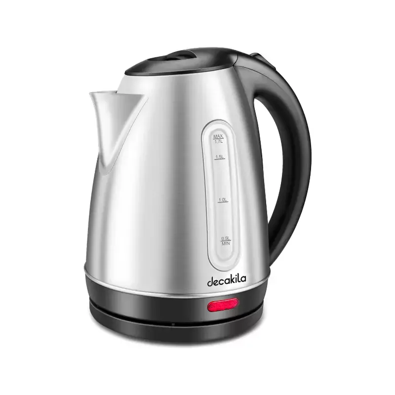 Decakila Jug Kettle 1.7l Steel with Water Guage 2200w Kekt004w boil dry protection with indicator light cord storage and anti slip feet design