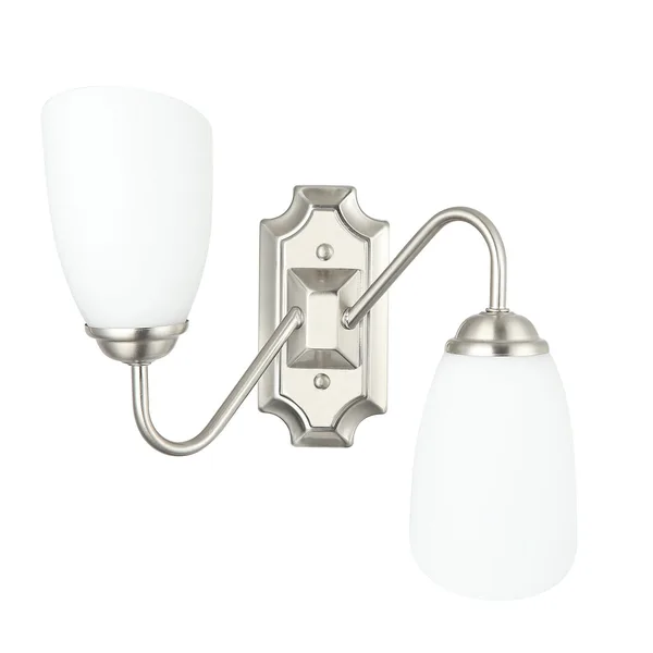 Tronic Modern Silver Double Wall Sconce with Frosted Glass Shades
