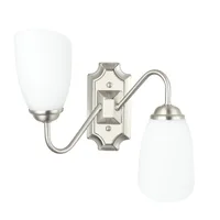 Tronic Modern Silver Double Wall Sconce with Frosted Glass Shades