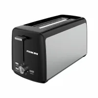 Nikai Toaster 4 Slice Browning Control 1400W NBT666S1 Cancel Defrost And Reheat Functons Movable Centre Grid Long Slots Cord Storage Function