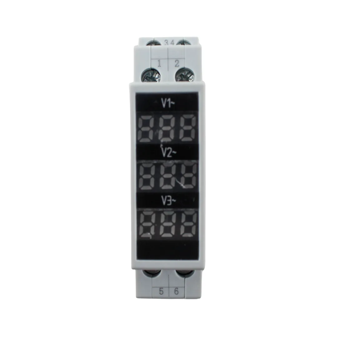Tronic Three Phase Guide Rail Voltmeter 80-500V Ac