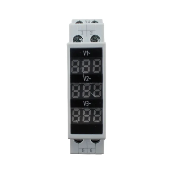 Tronic Three Phase Guide Rail Voltmeter 80-500V Ac