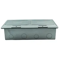 Tronic Dual Pop-Up Floor Box - Silver Finish, 8-Way Modular, 220×120mm