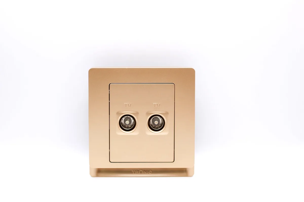 Tronic Dual (2G) TV Socket - Gold