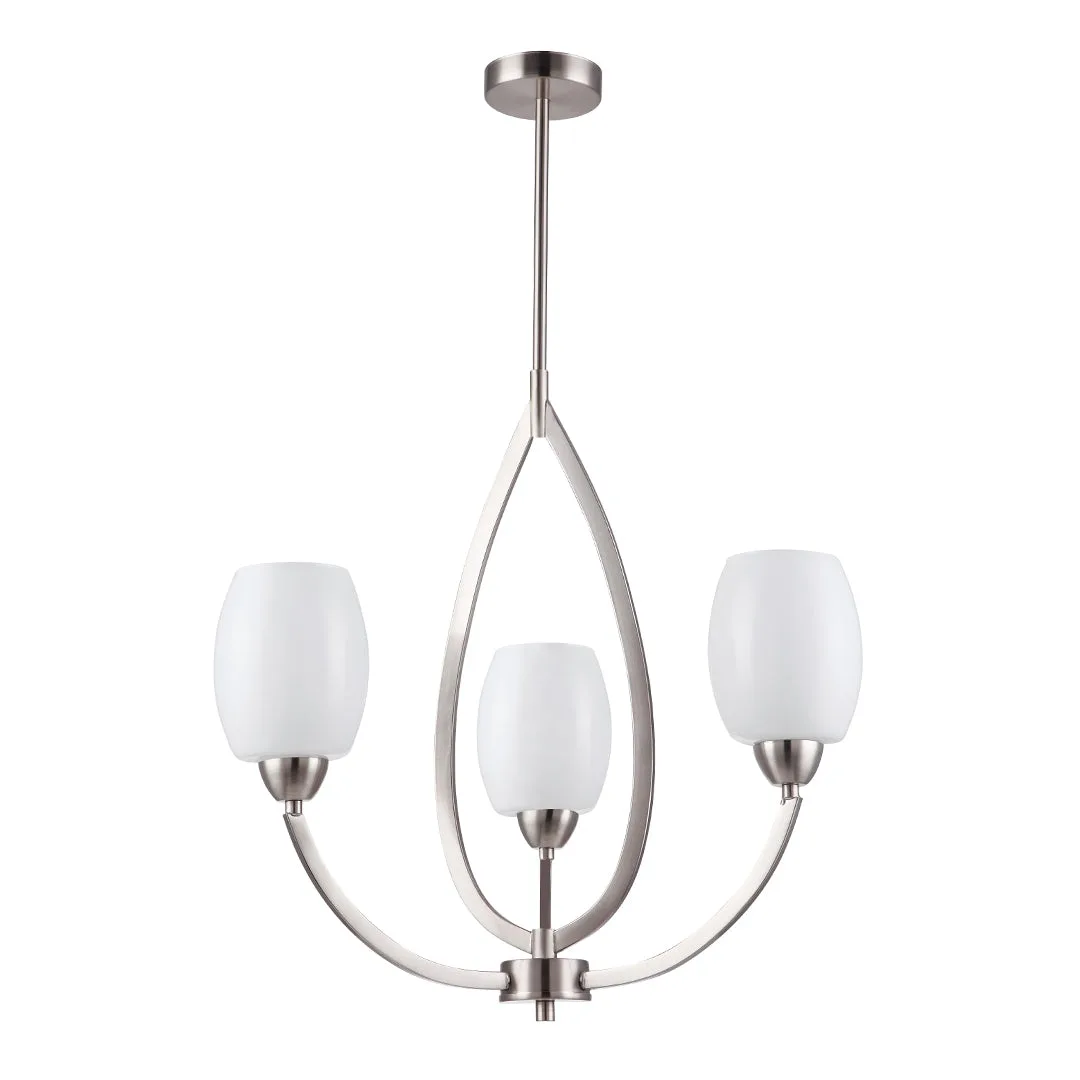 Tronic Elegant Silver 3-Light Frosted Glass Pendant