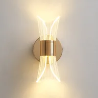 Tronic Golden Beam Halo Wall Light with Clear Acrylic Detailing