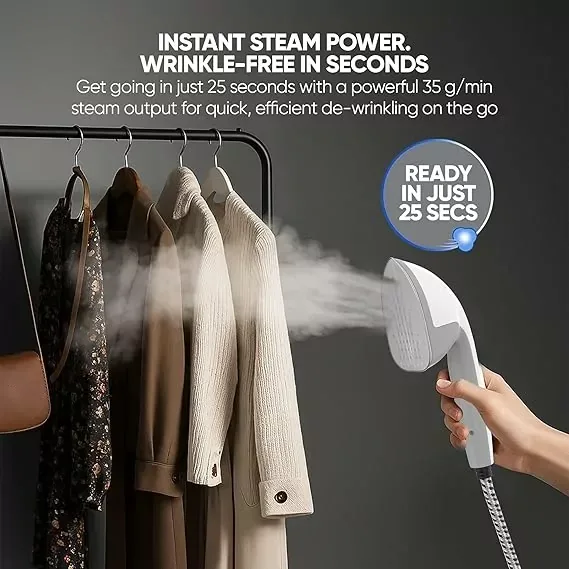Nikai Garment Steamer 2.2L Tank Suit Hanger 1950W NGS292AB Water Filtration Function 3 Bar Pump Inside 79Cm Iron Board Length Automatic Power Off
