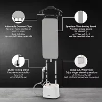 Nikai Garment Steamer 2.2L Tank Suit Hanger 1950W NGS292AB Water Filtration Function 3 Bar Pump Inside 79Cm Iron Board Length Automatic Power Off
