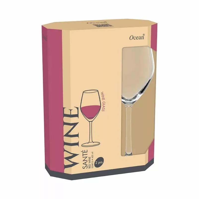 Ocean Wine Glass 2pcs Sante Red Wine 420ml Fine Rim Stemware 3026r1502g0003