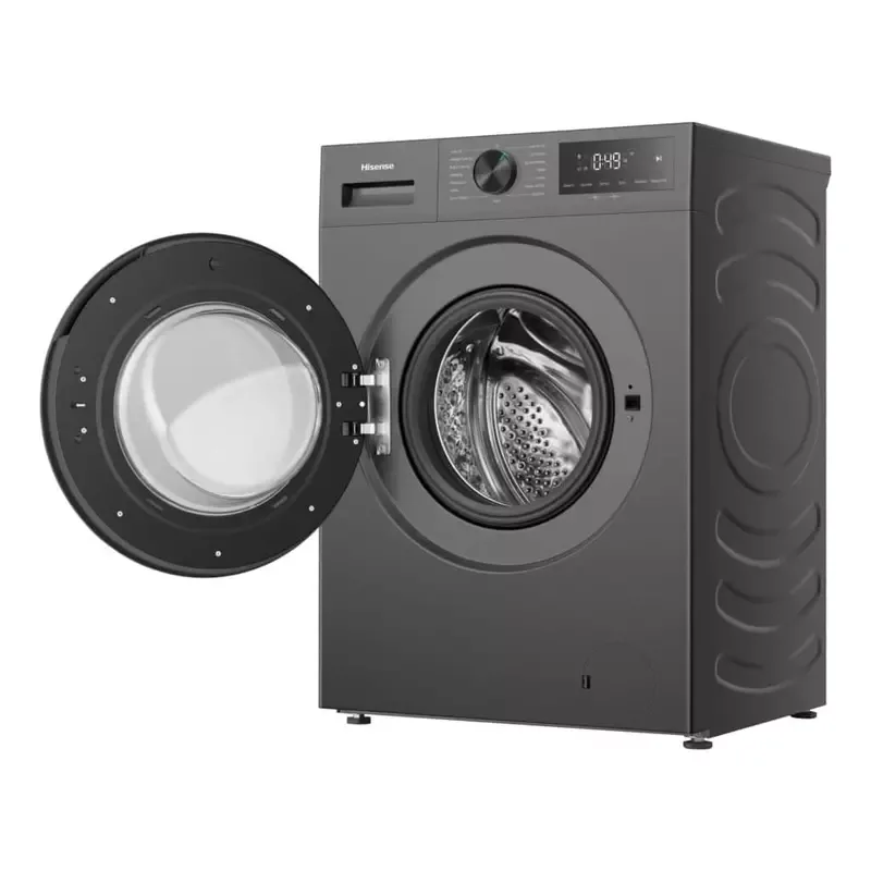 Hisense Washing Machine Front Load 8kg Silver, Fully Automatic, Inverter Motor, LED Display, Multiple Wash Programs WF1I8022BT