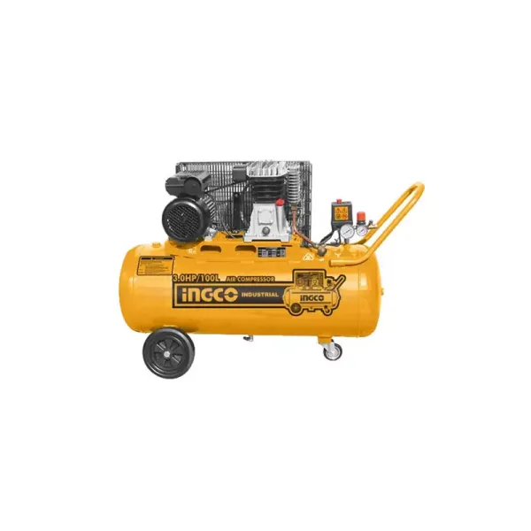 Ingco Air Compressor 2.2kW/3HP 100L with Copper Wire Induction Motor, Belt Driving System AC301008-8/AC1301008