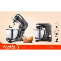 Decakila Kitchen Machine 5.0l Steel Bowl 7 Speed with Turbo Function 600w Kemx003b liftable head mixer transparent splash guard with easy fill window die casting aluminium
