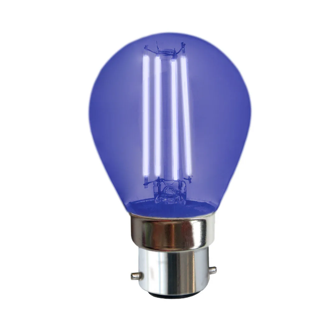 Tronic LED Filament G45 Bulb B22 Blue
