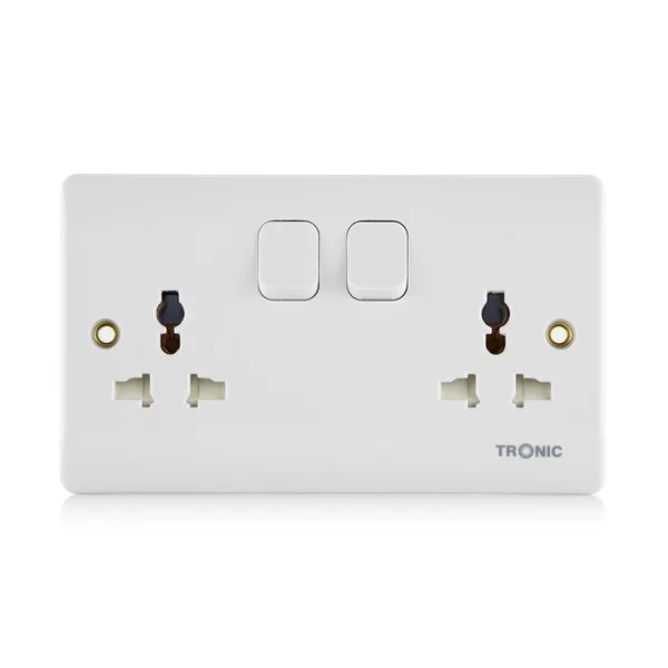 Tronic Universal Switch Socket Twin 16A