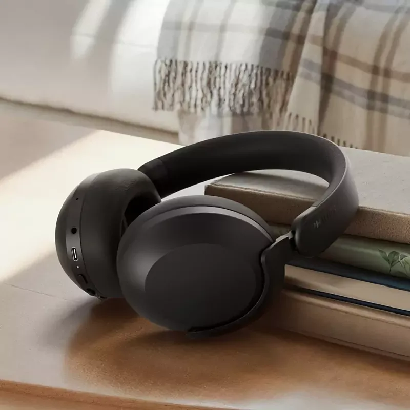 Philips Wireless OverEar Headphones, 70H Playtime, Noise Cancelling Pro, Natural Sound TAH8000BK/97