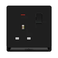 Tronic 1 Gang 13A Socket with Neon - Black