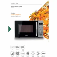 Kenwood Microwave 22l Digital 5 Power Levels 700w Mwm22.000bk - 95 Mins Timer Defrost Settings Glass Turntable 25.5Cm Pull Handle Door