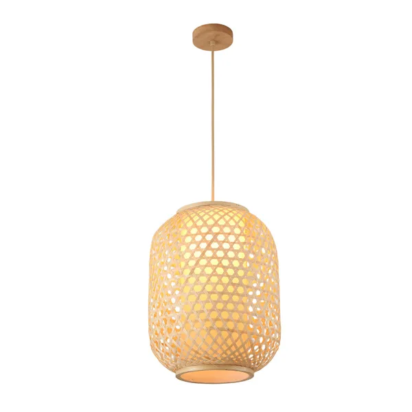 Tronic Bamboo Pendant Lamp - Cylindrical Woven Design, 30cm