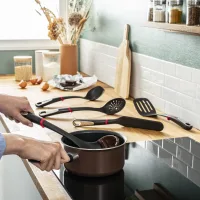 Tefal Ingenio Pasta Spoon 34CM Black Stain Resistance Silicone Ring Heat Resistance 230°C K2060214