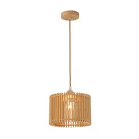 Tronic Wood Pendant Lamp - Compact Cylindrical Design, 22cm