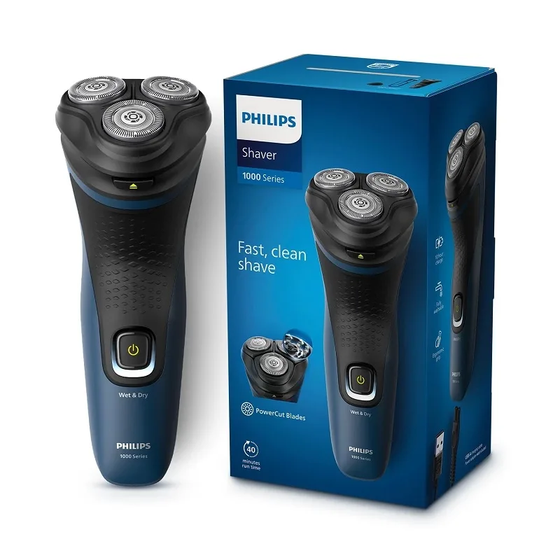 Philips Electric Cordless Shaver ComfortCut Blades, 3D Floating Heads, Shave Wet & Dry, One-touch Open 1000 Series S1151