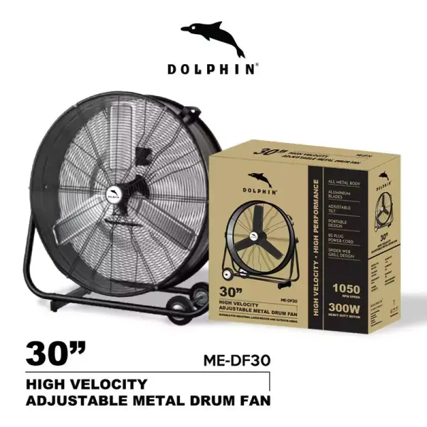 Dolphin Metal Drum Fan 30'' 300W 1050RPM, High Velocity, High Performance ME-DF30