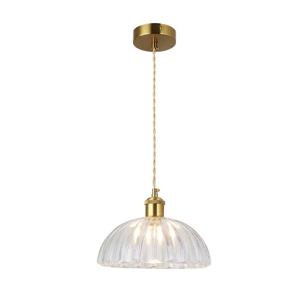Tronic Vintage Ribbed Glass Pendant Light